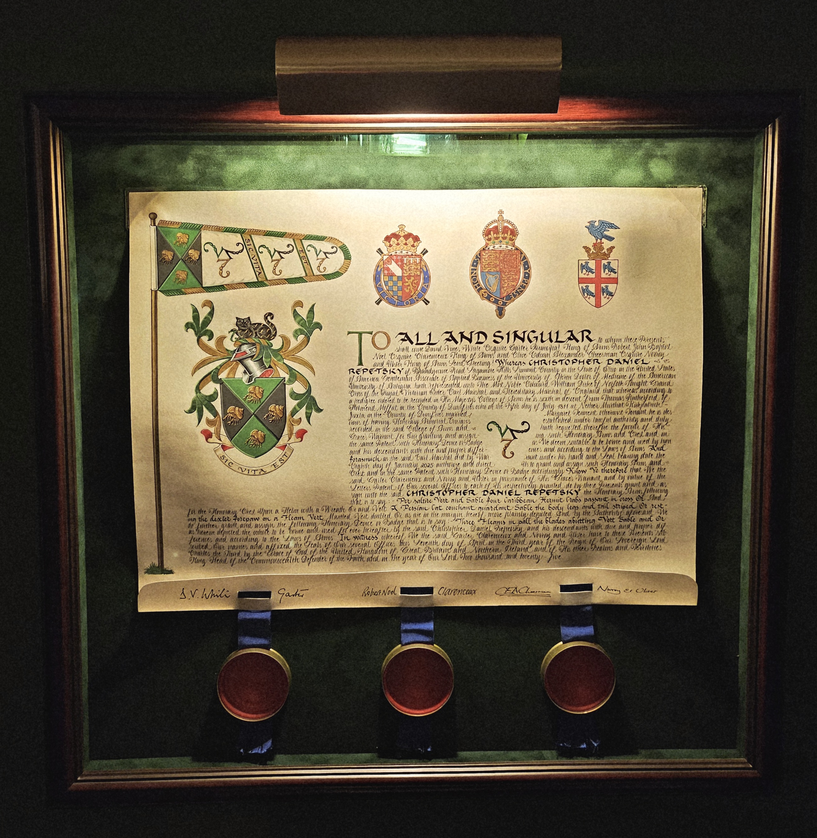 Letters Patent Granting Arms, Badge, and Standard